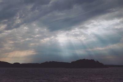 Scenic view of sea against sky at sunset