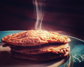 Close-up of bread in plate