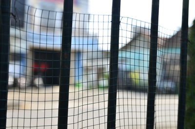 Close-up of metal fence