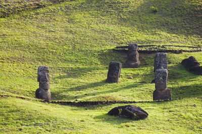 Tombstones in cemetery