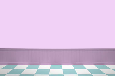 View of pink and white wall