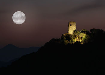 Scenic view of moon in sky at night