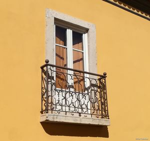 Low angle view of building window