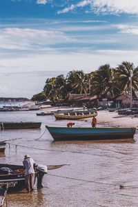 Boats in river