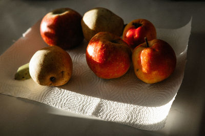 Close-up of apples on table