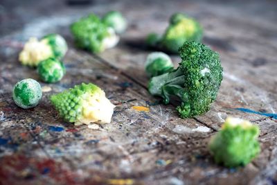 Close-up of broccoli on table