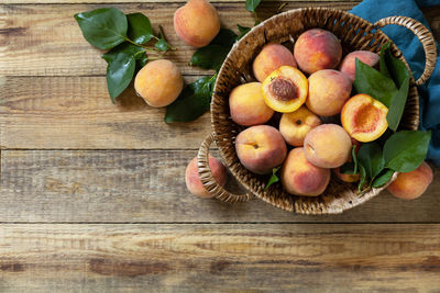 High angle view of fruits on table