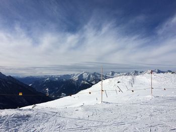 Snow covered mountain against sky