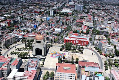 High angle view of city