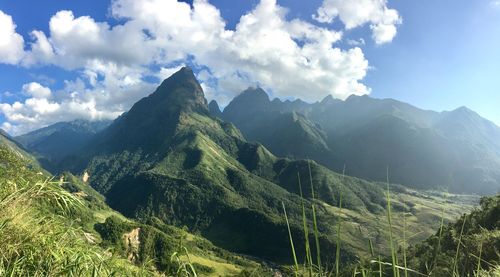 Scenic view of mountains against sky