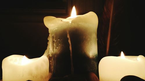 Close-up of lit candle