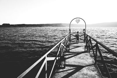 View of calm sea against clear sky