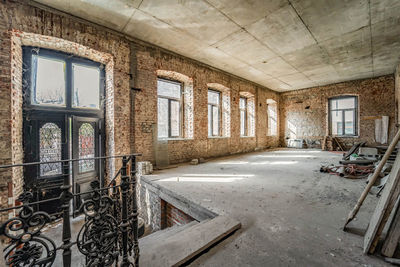 Interior of abandoned building