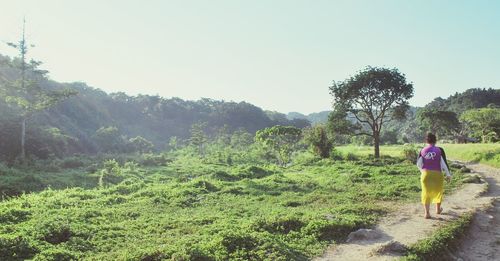 Scenic view of mountains against clear sky