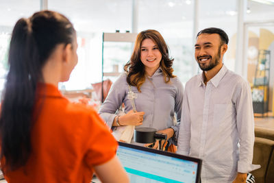 Business colleagues working at office