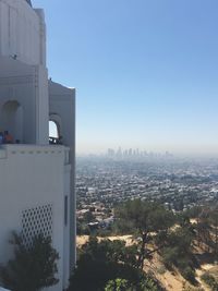 View of city against clear sky