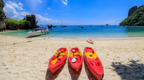 Scenic view of beach against sky