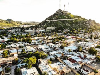 Aerial view of buildings in city