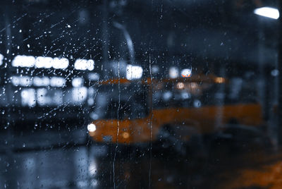 Close-up of raindrops on window