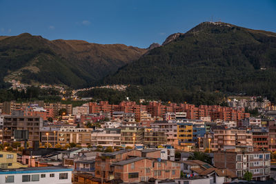 Aerial view of cityscape against sky