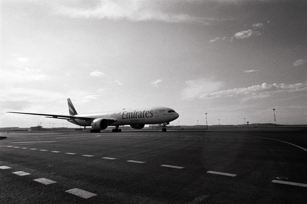 VIEW OF AIRPLANE ON RUNWAY