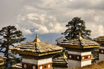 Stupas at dochula, a pass in the thimphu district in bhutan