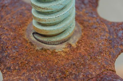 High angle view of stack on table