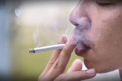 Man smoking cigarette