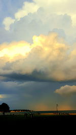 Scenic view of landscape against cloudy sky