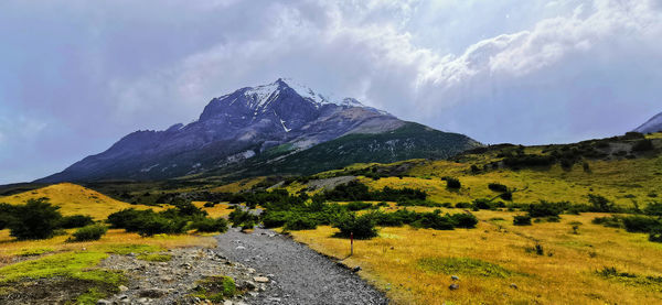 Scenic view of mountains against sky