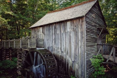 View of built structure against trees