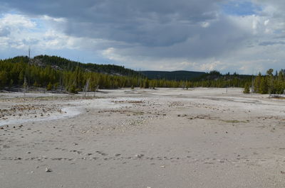 Scenic view of land against sky