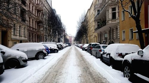 Cars parked on street