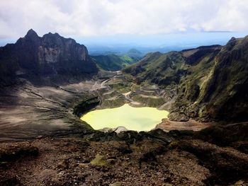 Scenic view of mountains against sky