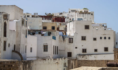 Low angle view of residential buildings against sky