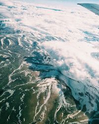 High angle view of snow covered landscape