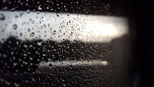 Full frame shot of water drops on glass