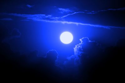 Low angle view of moon in sky