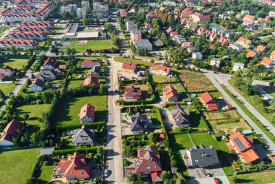 Aerial view of modern residential district in europe city