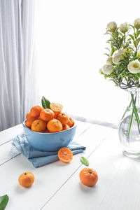 Fruits and vegetables on table