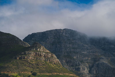 Low angle view of mountain against sky