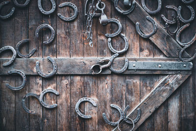 Full frame shot of old metal door