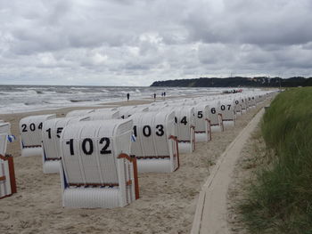 Scenic view of beach against sky