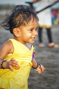 Cute boy looking away