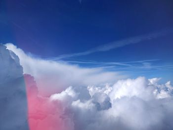 Low angle view of clouds in blue sky