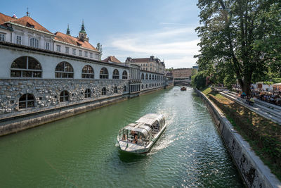 Canal passing through city