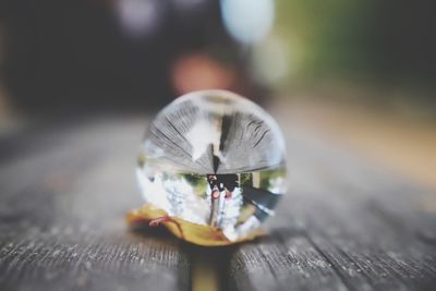 Close-up of glass on table