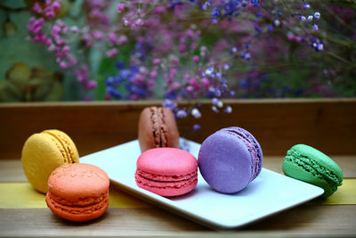 Close-up of cupcakes on table