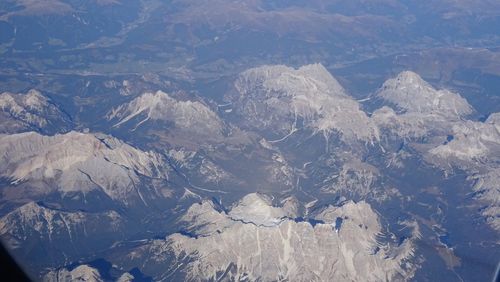 High angle view of snowcapped mountains