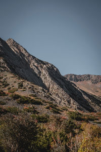 Scenic view of mountains against clear sky